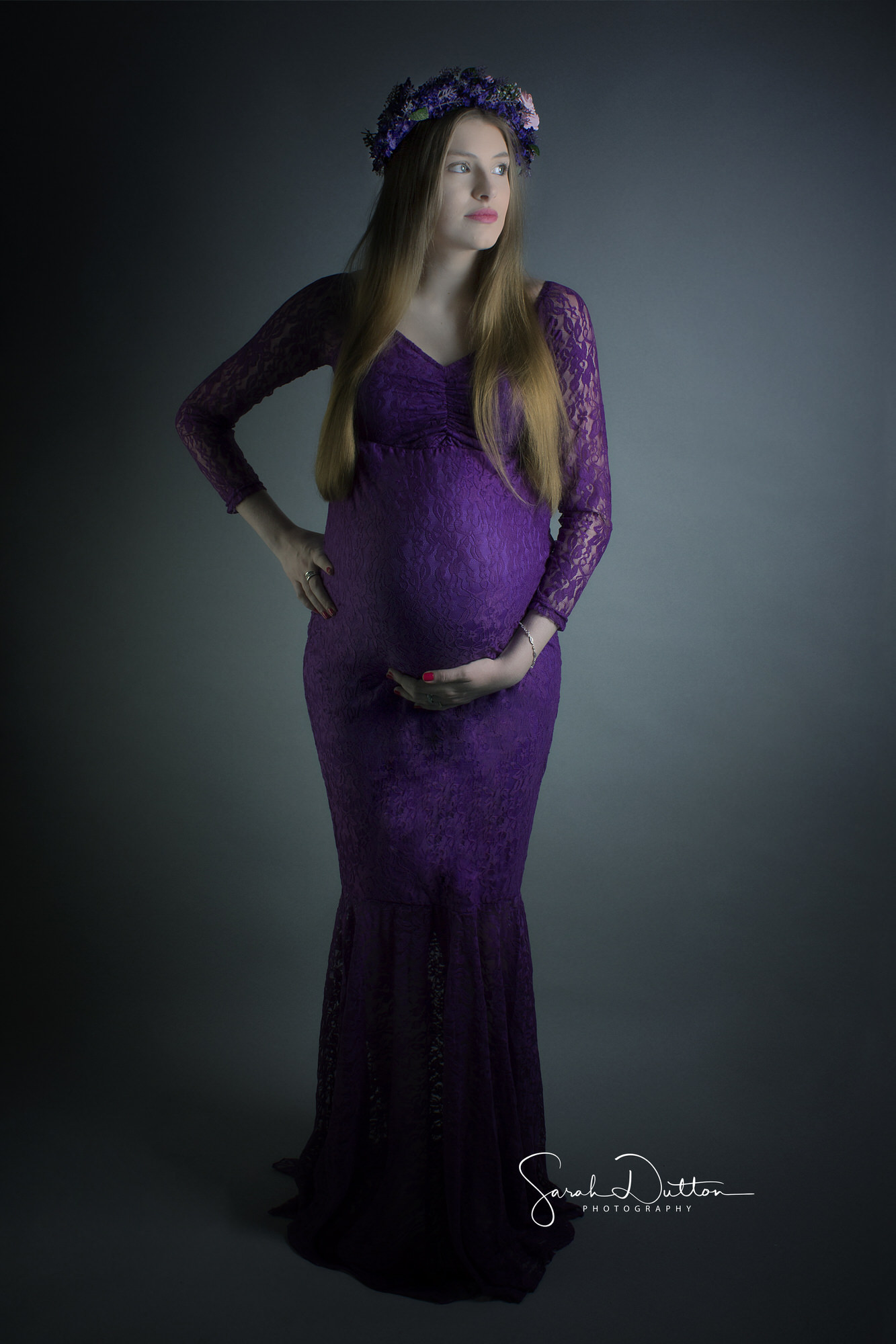 Maternity baby bump photography portrait taken at my studio in Whitchurch Hampshire