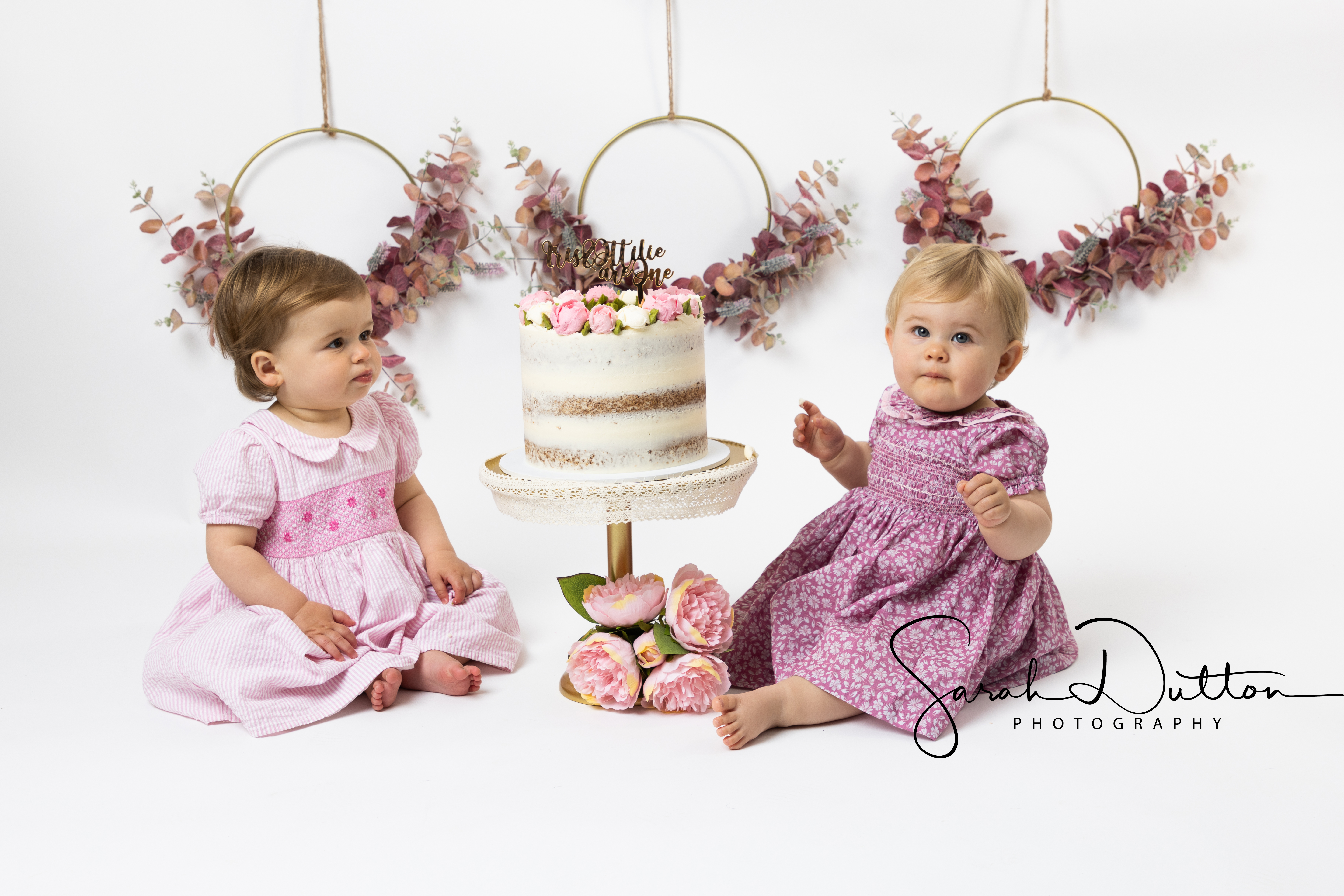 Cake Smash Photography taken by a profession photographer in her studio in Whitchurch Hampshire