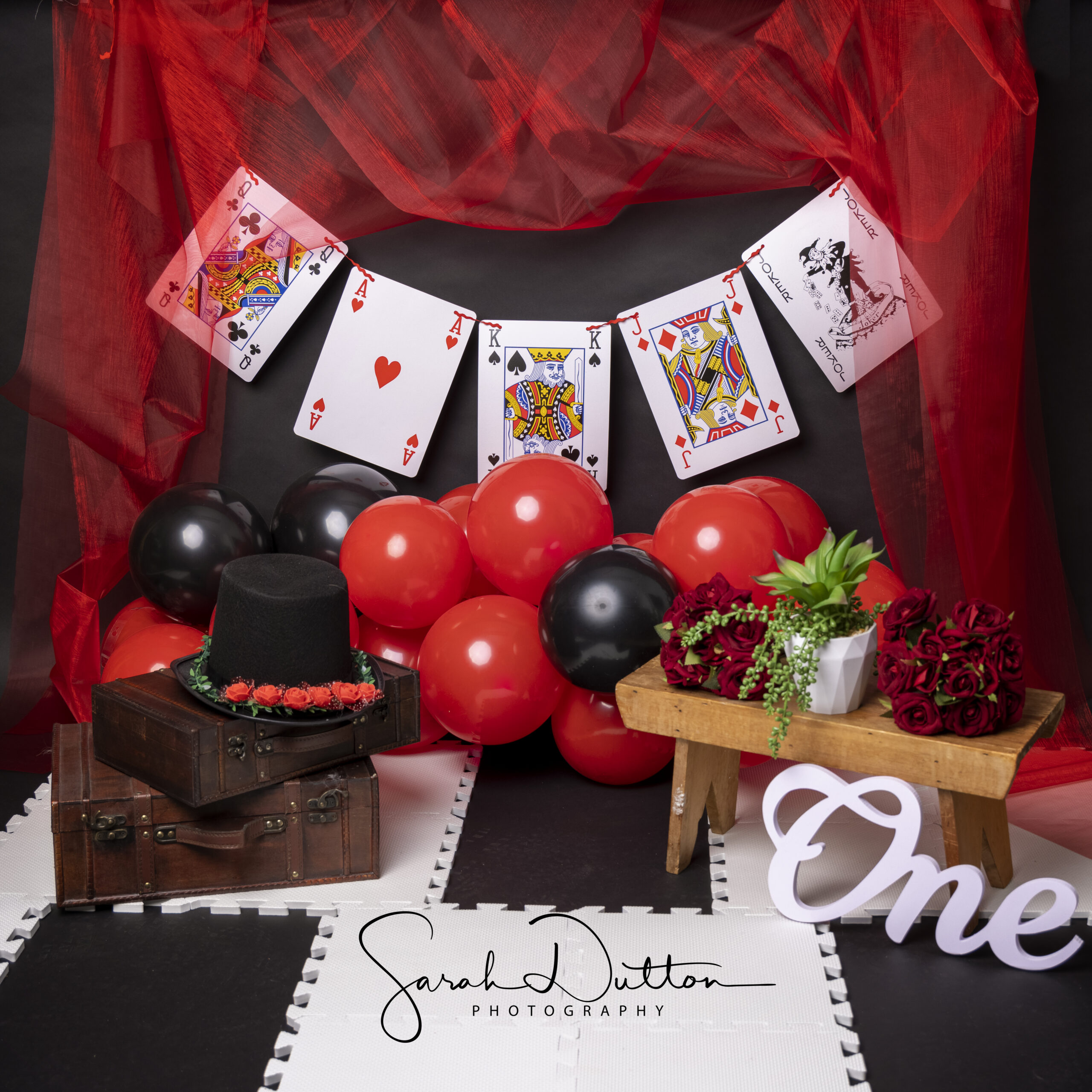 Red, black gotic Cake Smash Photography for babies and family's in Whitchurch Hampshire